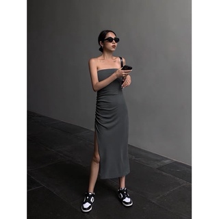 [Sẵn] Đầm Body Thun gân co giãn