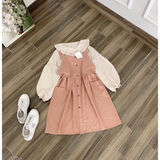 Set Áo Sơ mi mĩ yếm nhung