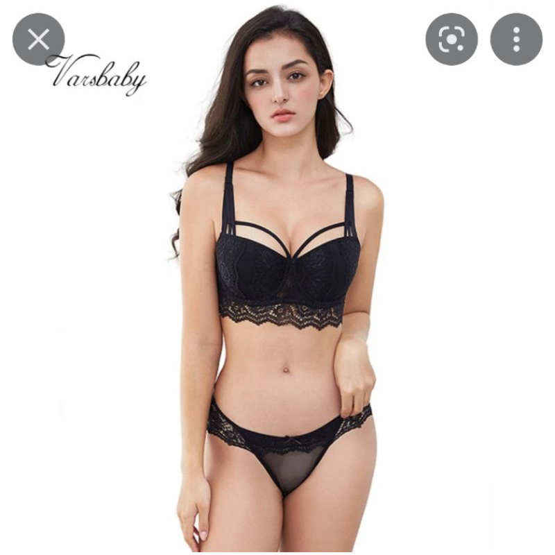 Set bộ đồ lót VNXK áo bra gọng đệm nâng ngực và quần lót chip ren đồng bộ xuất khẩu dư xịn matching set push-up & brief