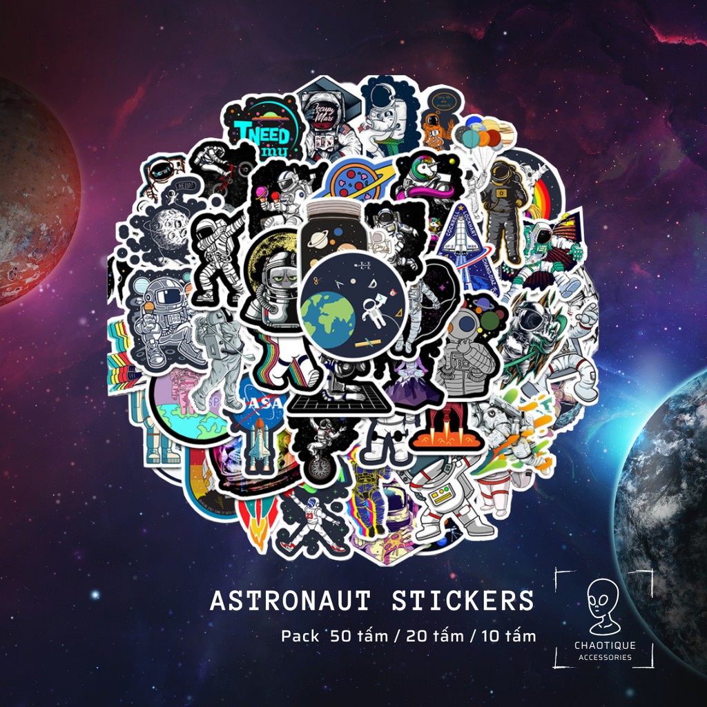 Astronaut Stickers Miếng Dán Chống nước