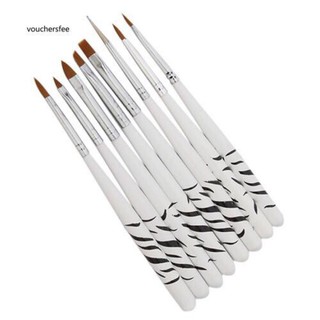 Set cọ vằn làm móng nail 8 cây