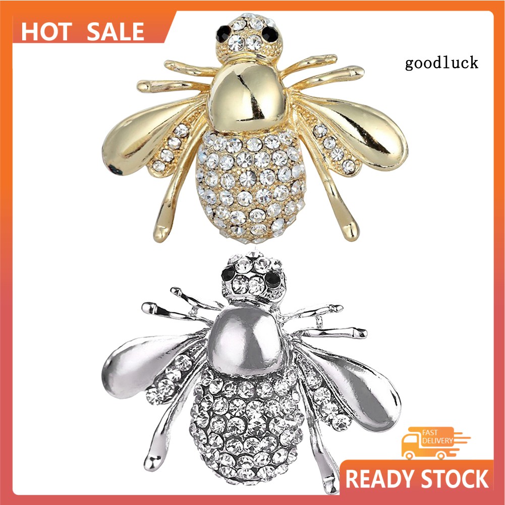 Ghim cài áo hình chú ong đính kim cương giả thời trang cho nữ