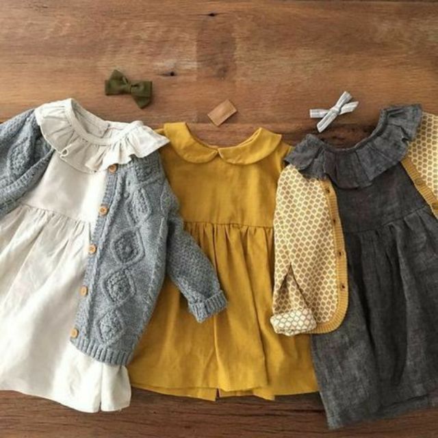 Váy linen bé gái