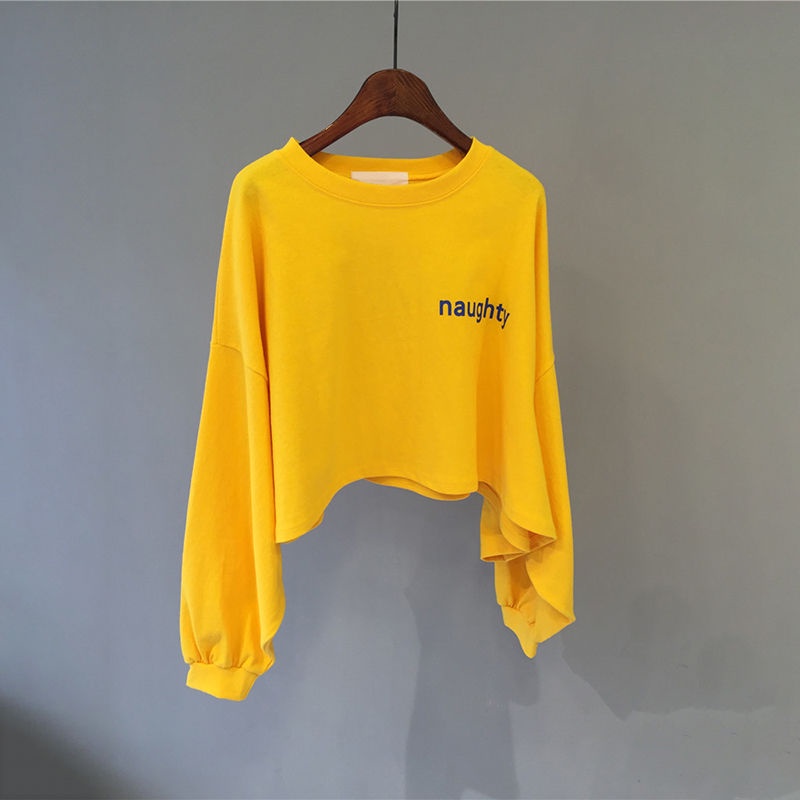 Áo Khoác Sweater Mỏng Dáng Rộng Ngắn In Chữ Kiểu Hàn Quốc Thời Trang 2022 Cho Nữ