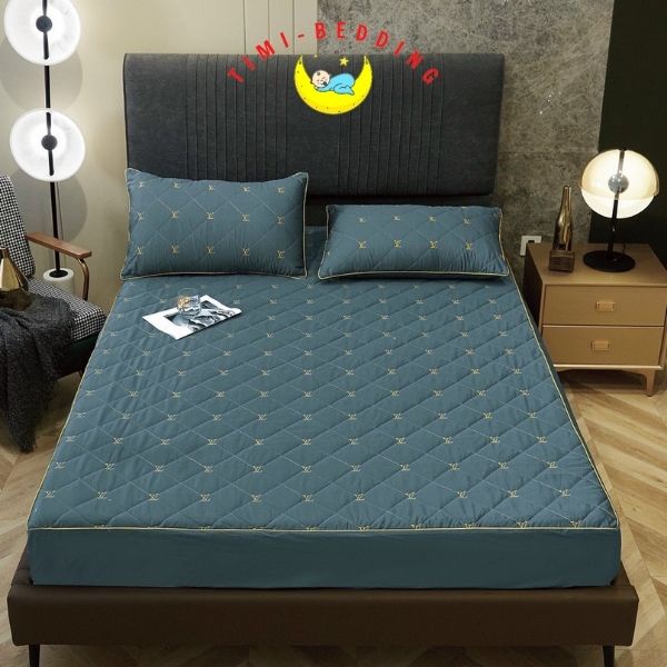 Bộ ga gối lụa 80s thêu chữ XL trần bông cao cấp, nhập khẩu, chính hãng và mát mẻ - Timibedding