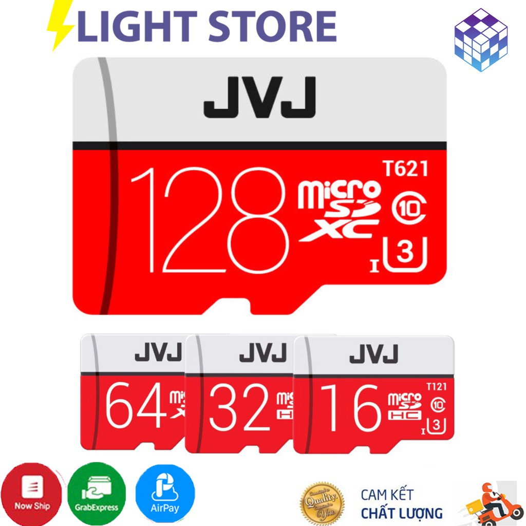 Thẻ nhớ 16/32/64/128 Gb JVJ Pro U3 Class 10 – chuyên dụng cho CAMERA tốc độ cao - Bh 5 năm