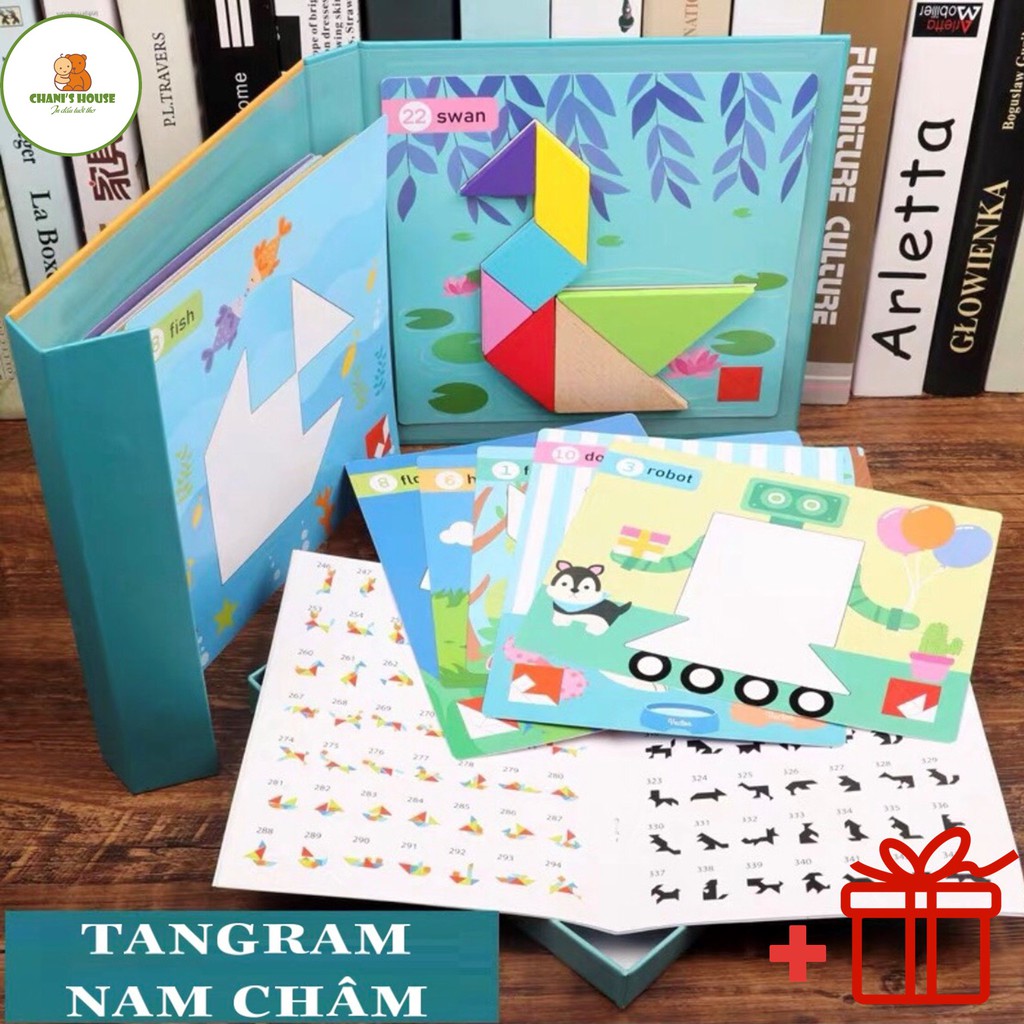 [ĐỘC LẠ] Đồ Chơi Trí Uẩn Tangram Nam Châm Sáng Tạo Có Tranh Gợi Ý Cực Hữu Ích Cho Bé