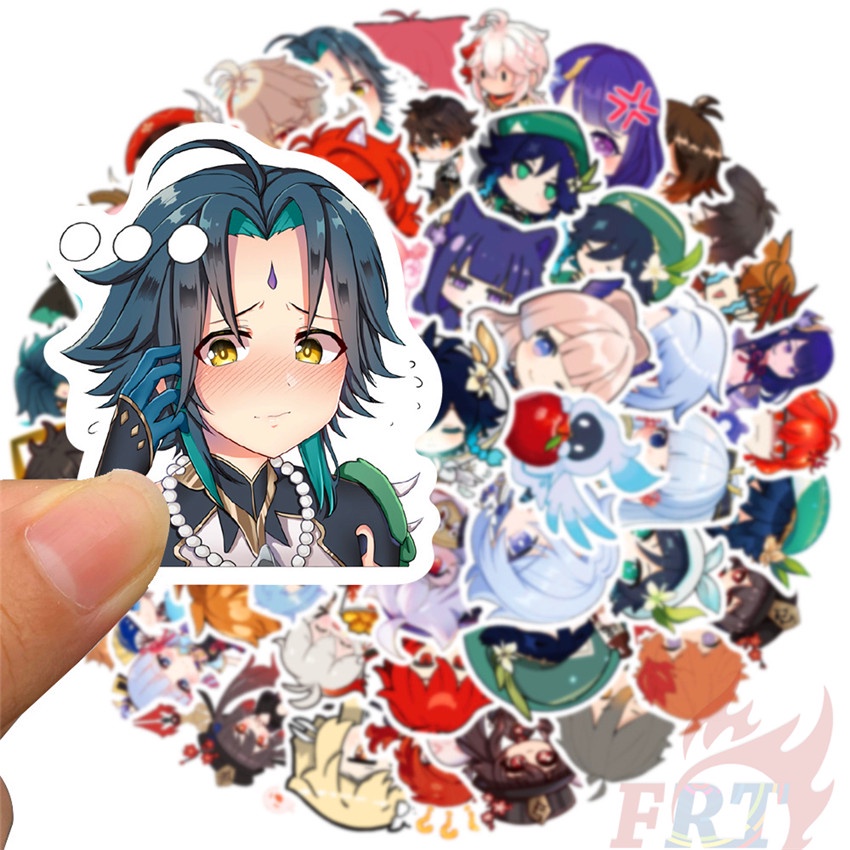 ❉ Q Genshin Impact Series 02 Stickers ❉ 50Pcs/Set DIY Waterproof Fashion Mixed Doodle Decals Stickers