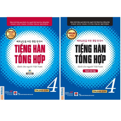 Sách - Combo Tiếng Hàn Tổng Hợp Dành Cho Người Việt Nam - Trung Cấp 4 (bản 4 màu) tặng kèm ring ring