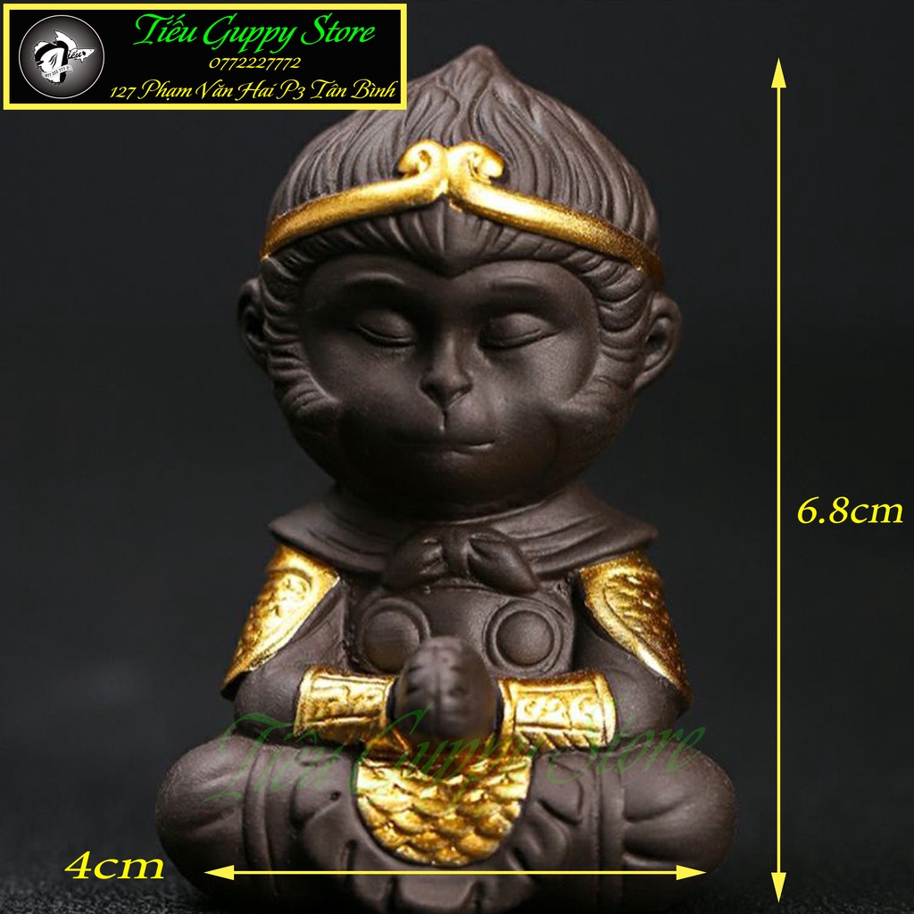 Tượng Tôn Ngộ Không - Tề Thiên Đại Thánh - Trang Trí Bể Cá Cảnh Bằng Gốm