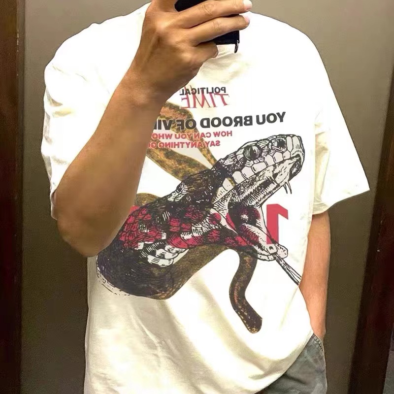 RRR123 alchemy python print short-sleeved high street sports casual loose round neck T-shirt couple with the same paragraph