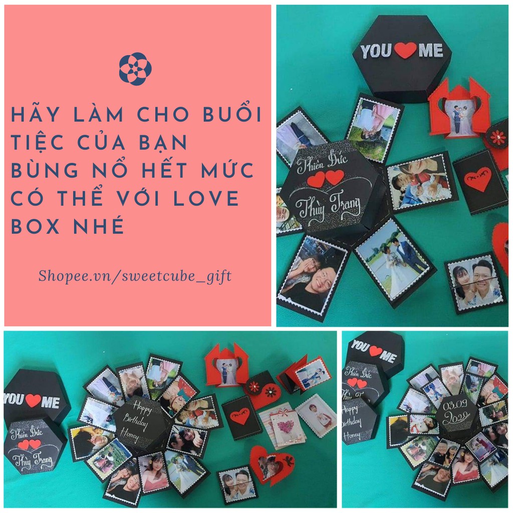 Hộp Quà Handmade_LOVE BOX LỤC GIÁC 5IN1 PAINT(19.5x19.5x13cm)