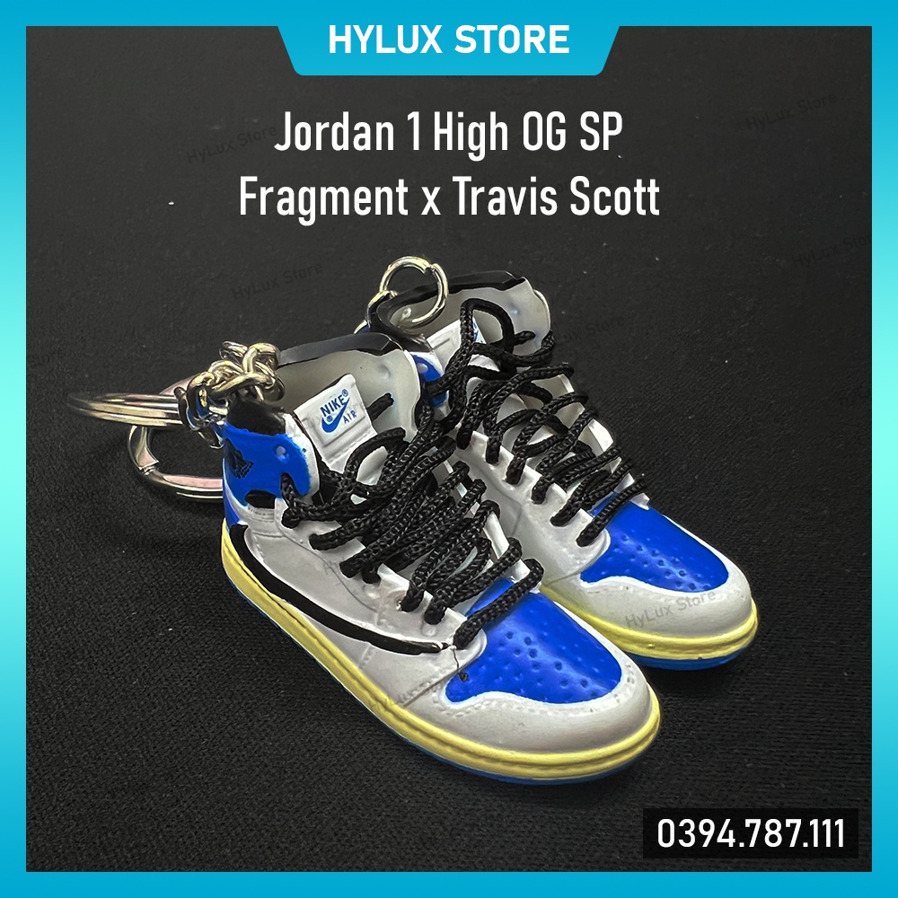Móc khóa giày 3D Jordan 1 High OG Frament x Travis Scott cao cấp