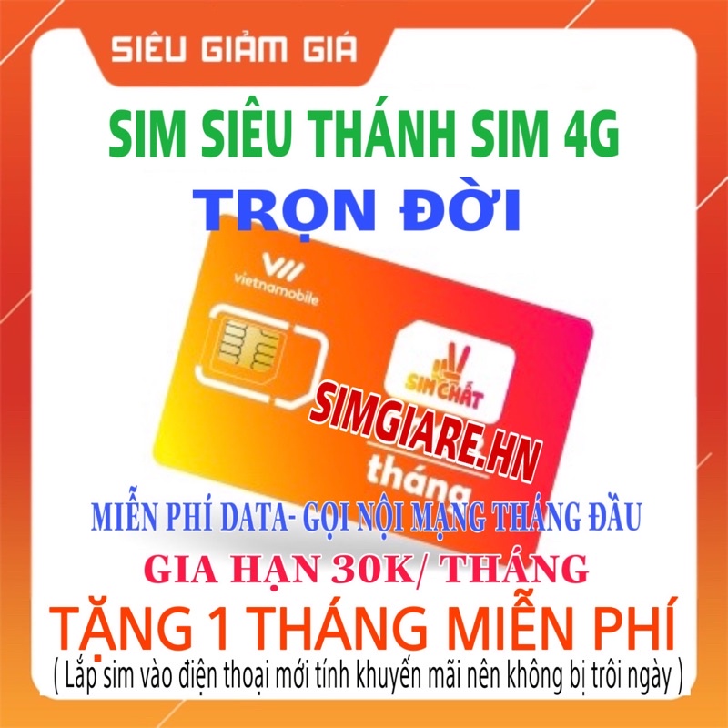 Siêu Thánh Sim Vietnamobile Miễn Phí 180GB Tặng 60k Vào Tài Khoản Chính
