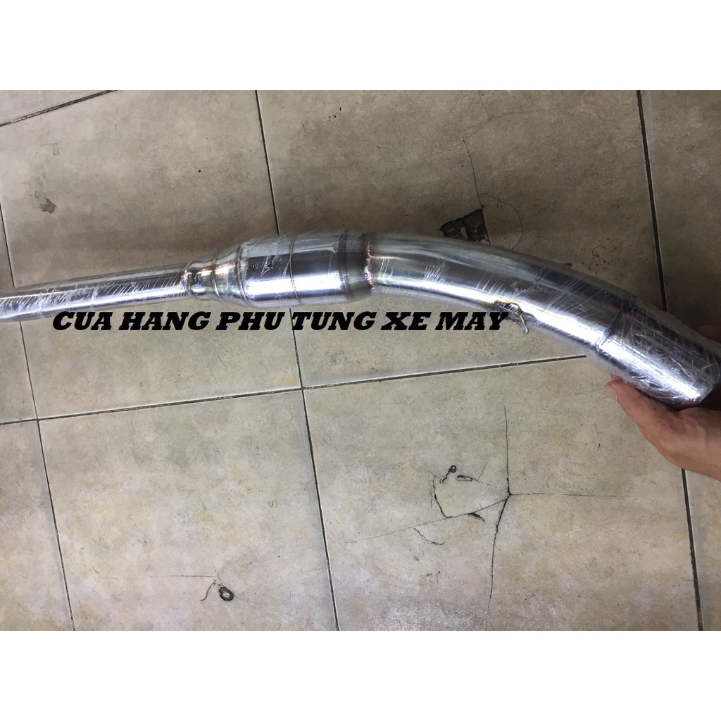 Cổ Pô Inox Bầu hơi gắn Lon Pô kiểu cho xe Exciter 135/ Exciter 150/ Honda Winner 150/ Raider Fi/ Satria/ Fz/ Sonic