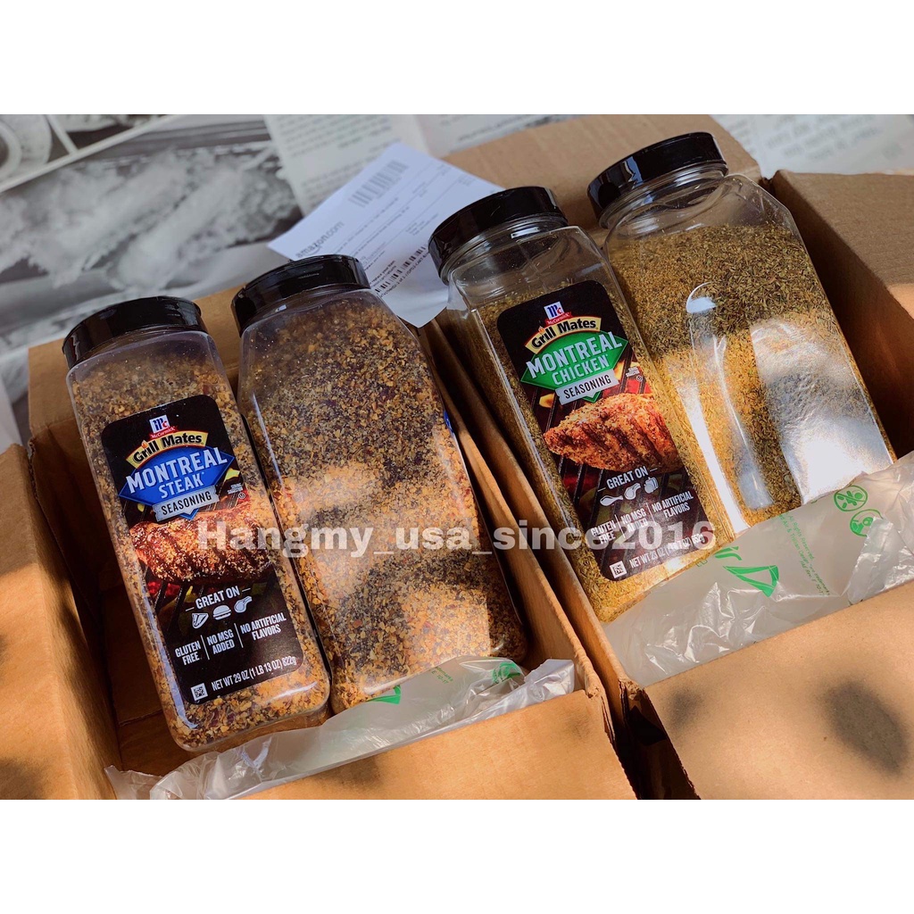 McCormick Grill Mates HỘP TO 822g Gia vị TẨM ƯỚP THỊT Steak/Bò bít tết/Gà BBQ Ngon Số 1 tại Mỹ