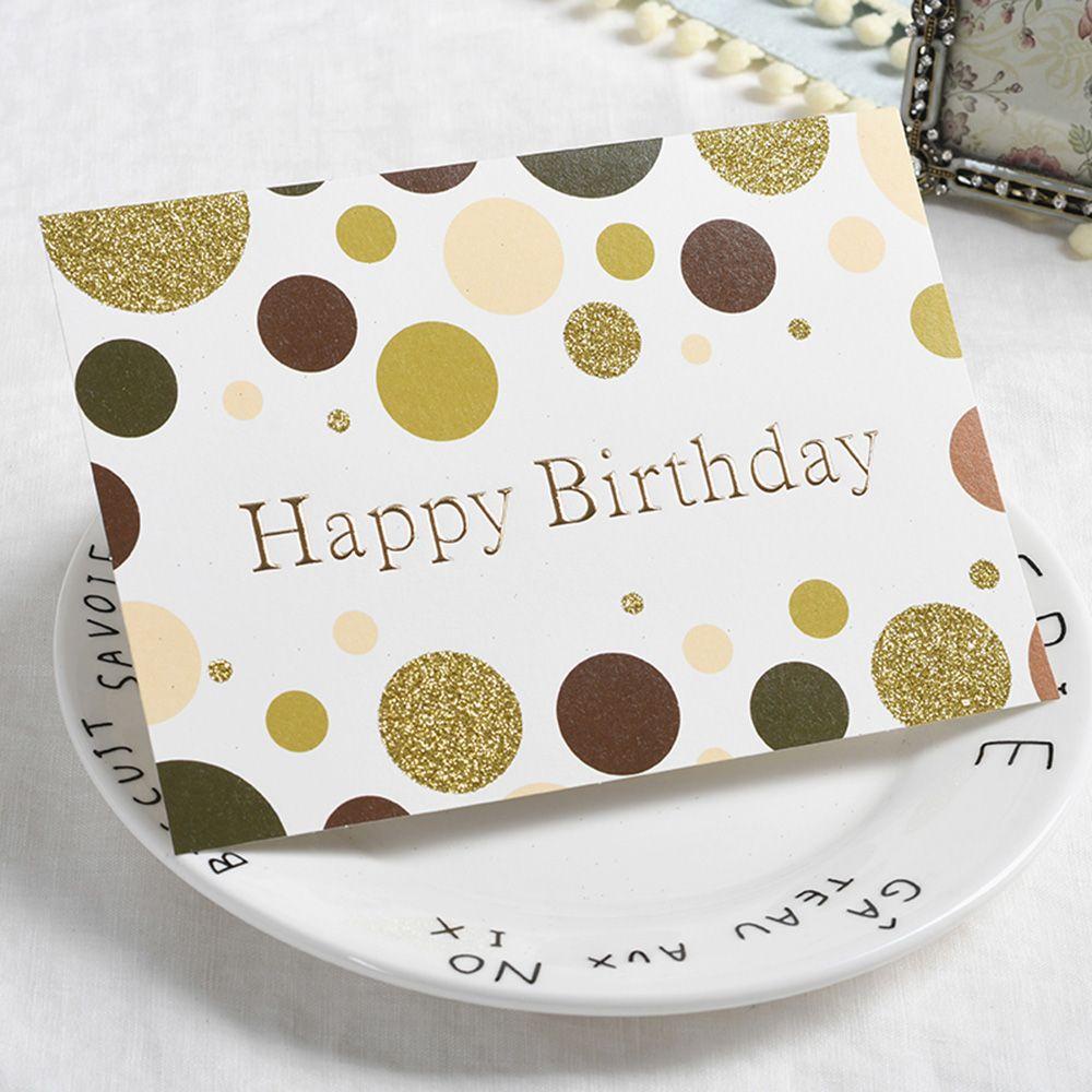 YNATURAL Thiệp Chúc Mừng Sinh Nhật Dập Nổi Màu Đồng Thiết Kế Đơn Giản Nhiều Kiểu Dáng
