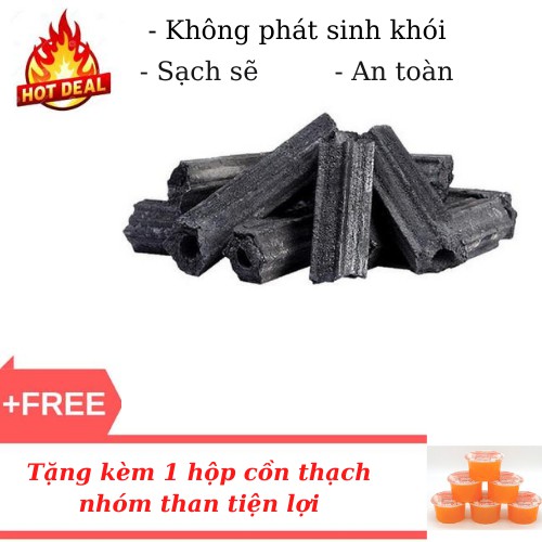 THAN NƯỚNG SẠCH HỘP 5KG KHÔNG KHÓI BBQ SẠCH , AN TOÀN CHUYÊN DÙNG CHO QUÁN NƯỚNG NHẬT HÀN HỘP 5KG Tặng Kèm Hộp Cồn Thạch