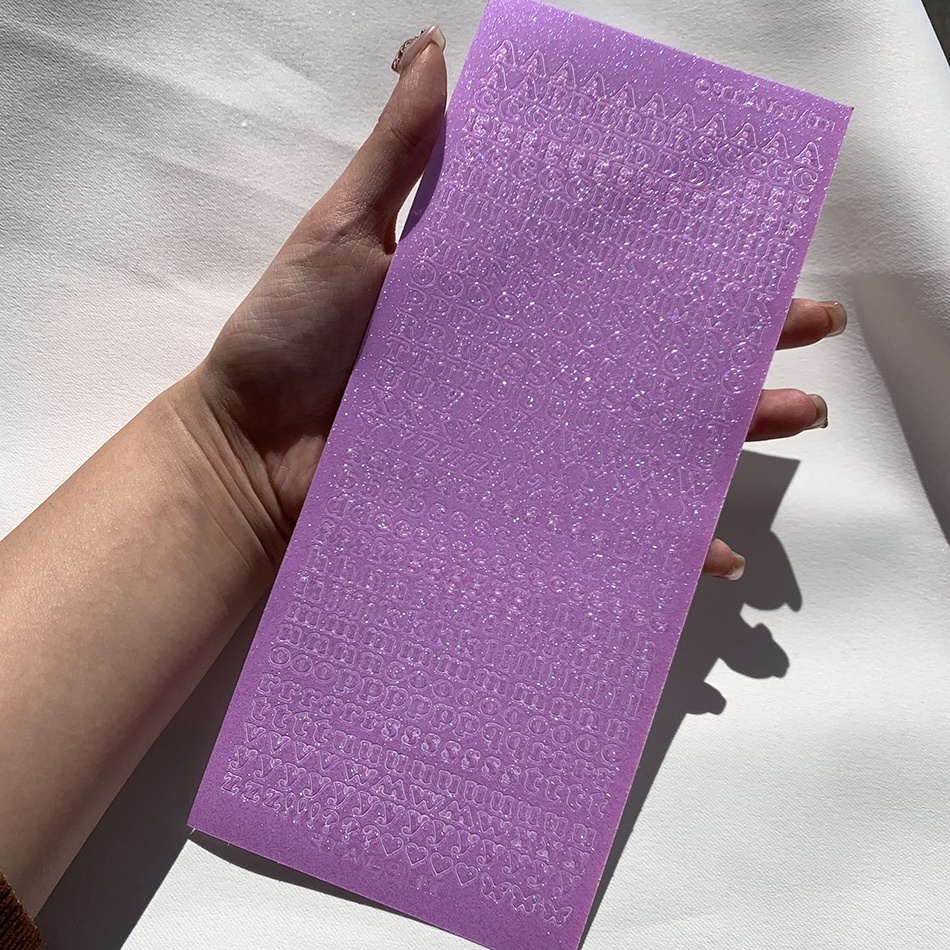 Miếng dán 001 6mm Sherbet hình bảng chữ cái màu holographic phong cách Hàn Quốc dễ thương dùng trang trí vật dụng DIY