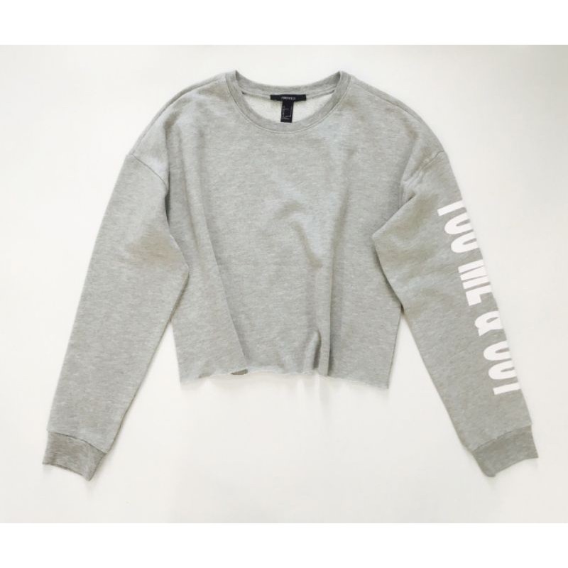 áo crop top xám tay dài hiệu F21 xuất khẩu