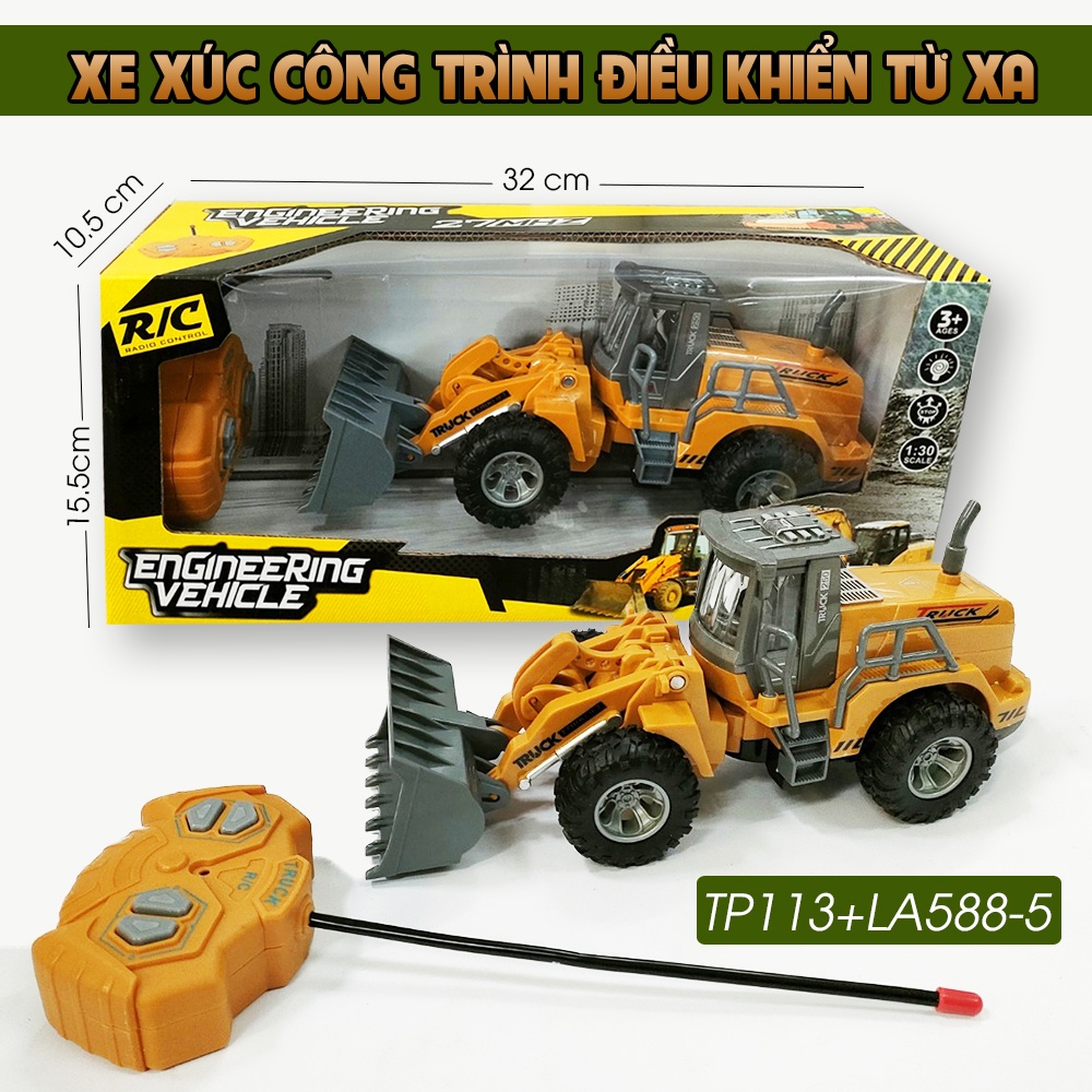 Xe điều khiển từ xa - Bộ xe công trình xe múc, Ben,Cẩu, Gạt Ủi, Lu điều khiển bánh xích