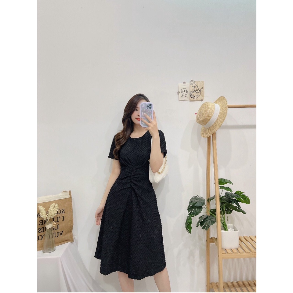 Đầm VÁY XỐP NỔI NHÚN EO - Hình Shop Chụp