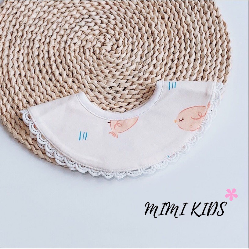 Yếm tròn xoay Cotton cao cấp phong cách Hàn Quốc Mimi Kids đáng yêu cho bé gái YC05