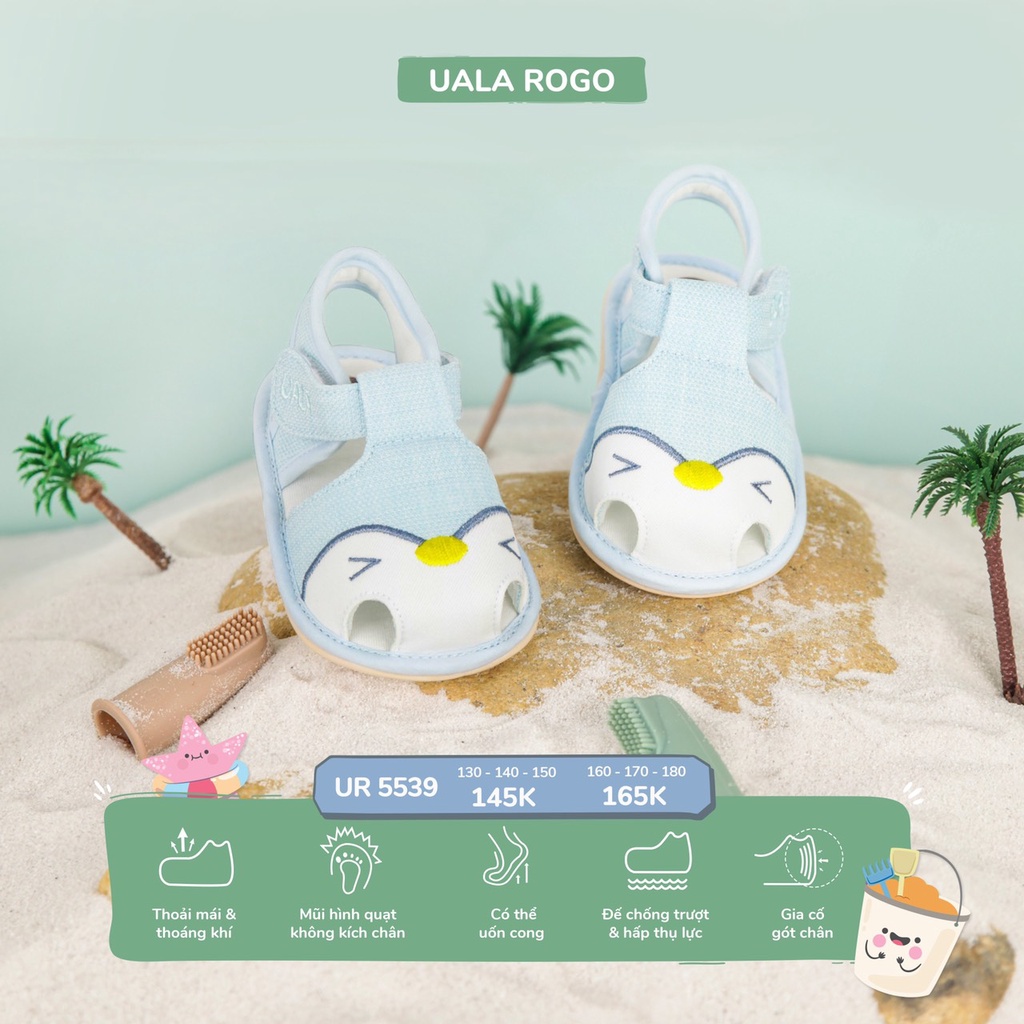 UALA ROGO - Giày tập đi bé trai gấu mặt cười chuẩn y khoa đế cao su non chống trơn trượt siêu mềm nhẹ