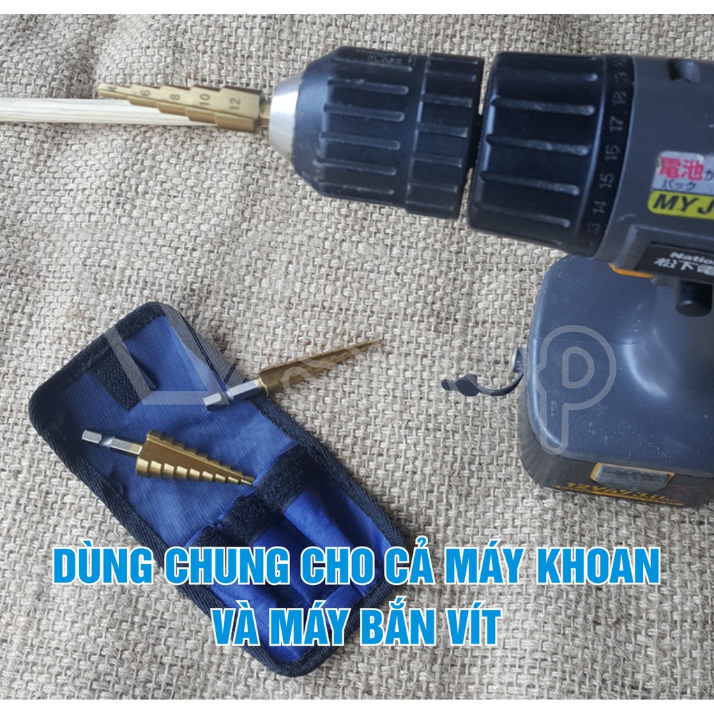 Mũi khoan khoan tháp, mũi khoan tầng, mũi khoan bước. Bộ 3 cái