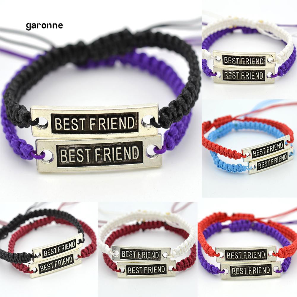 Set 2 dây đeo tay họa tiết chữ Best Friend thời trang cho nam và nữ