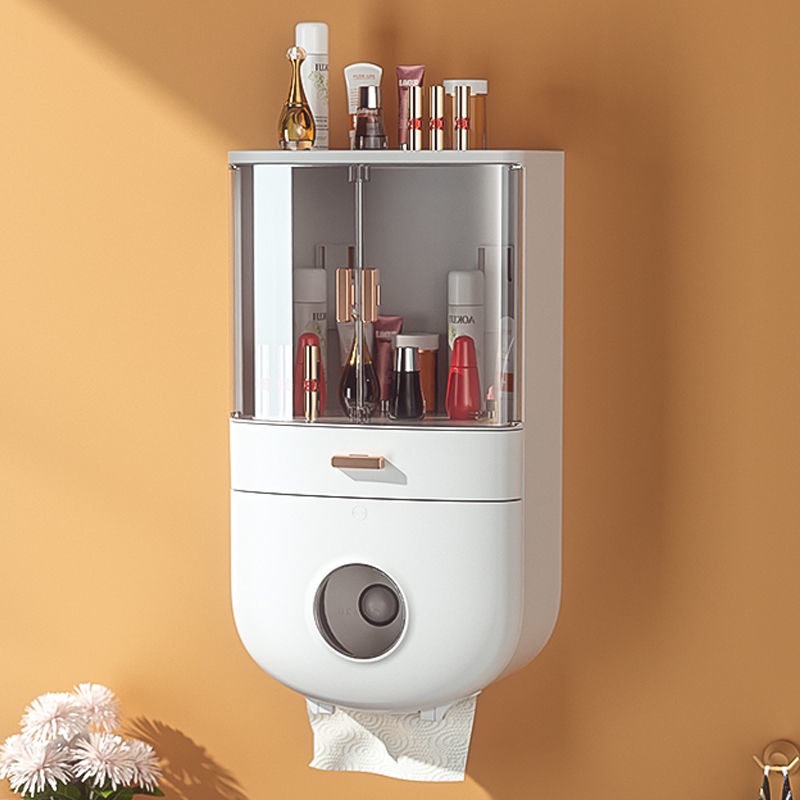 Hộp đựng khăn lau mỹ phẩm treo tường Kệ sản chăm sóc da sức chứa lớn phòng tắm chống bụi bẩn