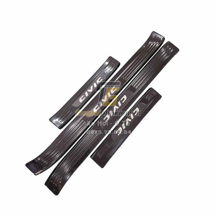 Nẹp bậc cửa Civic, ốp bậc cửa xe Honda CIVIC 2016 đến 2021 Mẫu CARBON