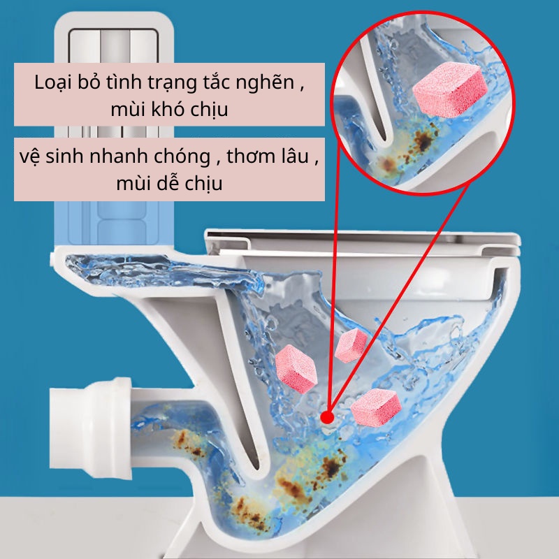 Hộp sủi vệ sinh bồn cầu giữ hương thơm lâu diệt vi khuẩn nhanh chóng 1 hộp 12 viên MIIBOOSHI D1.116