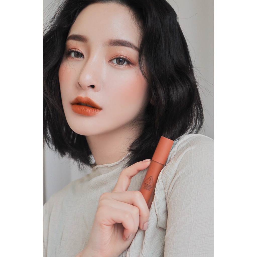 Son Kem Lì 3CE Soft Lip Lacquer Màu Tawn Red Cam Cháy Hot Trend