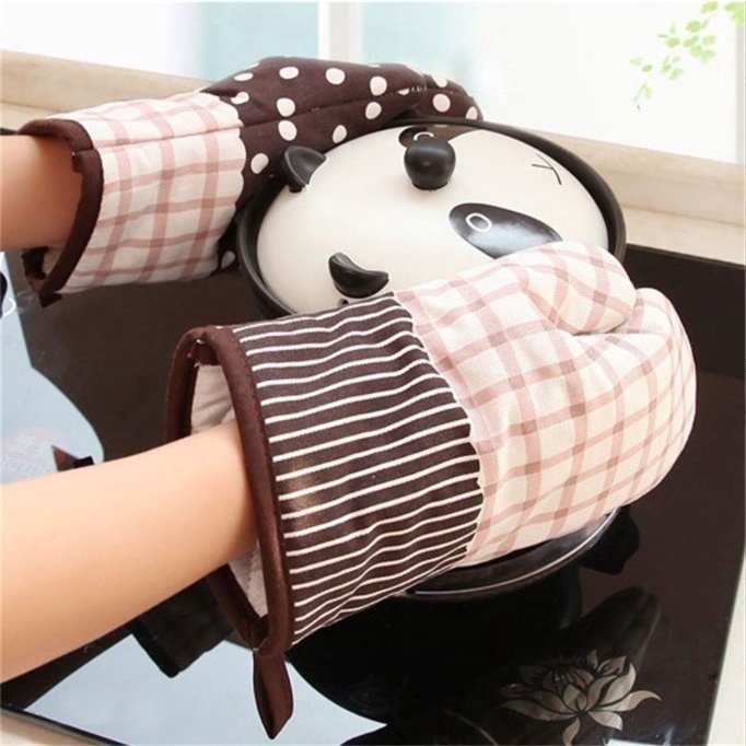 Găng Tay Lò Nướng Làm Bếp Vải Cotton Mềm Mịn Chịu Nhiệt Tốt Chống trượt