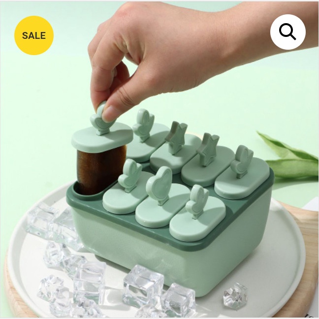 KHUÔN LÀM KEM 8 QUE CÓ NẮP ĐẬY TIỆN DỤNG - KHUÔN LÀM THẠCH TRÁI CÂY THẠCH PUDDING CHẤT LƯỢNG TỐT - DỄ DÀNG VỆ SINH