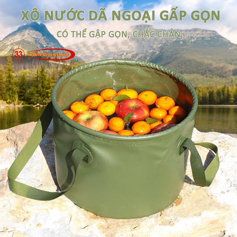 Xô đựng nước dã ngoại gấp gọn du lịch cắm trại rất tiện dụng, dễ dàng mang theo - DCP19