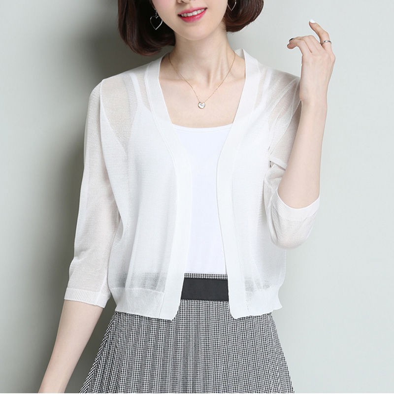 Áo Khoác Cardigan Dệt Kim Mỏng Chống Nắng Thời Trang Xuân Thu Cho Nữ