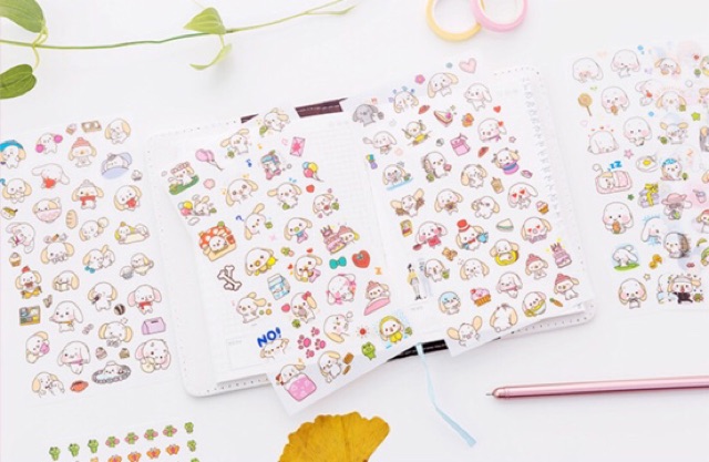 Bộ sticker 6 tấm cún con dễ thương