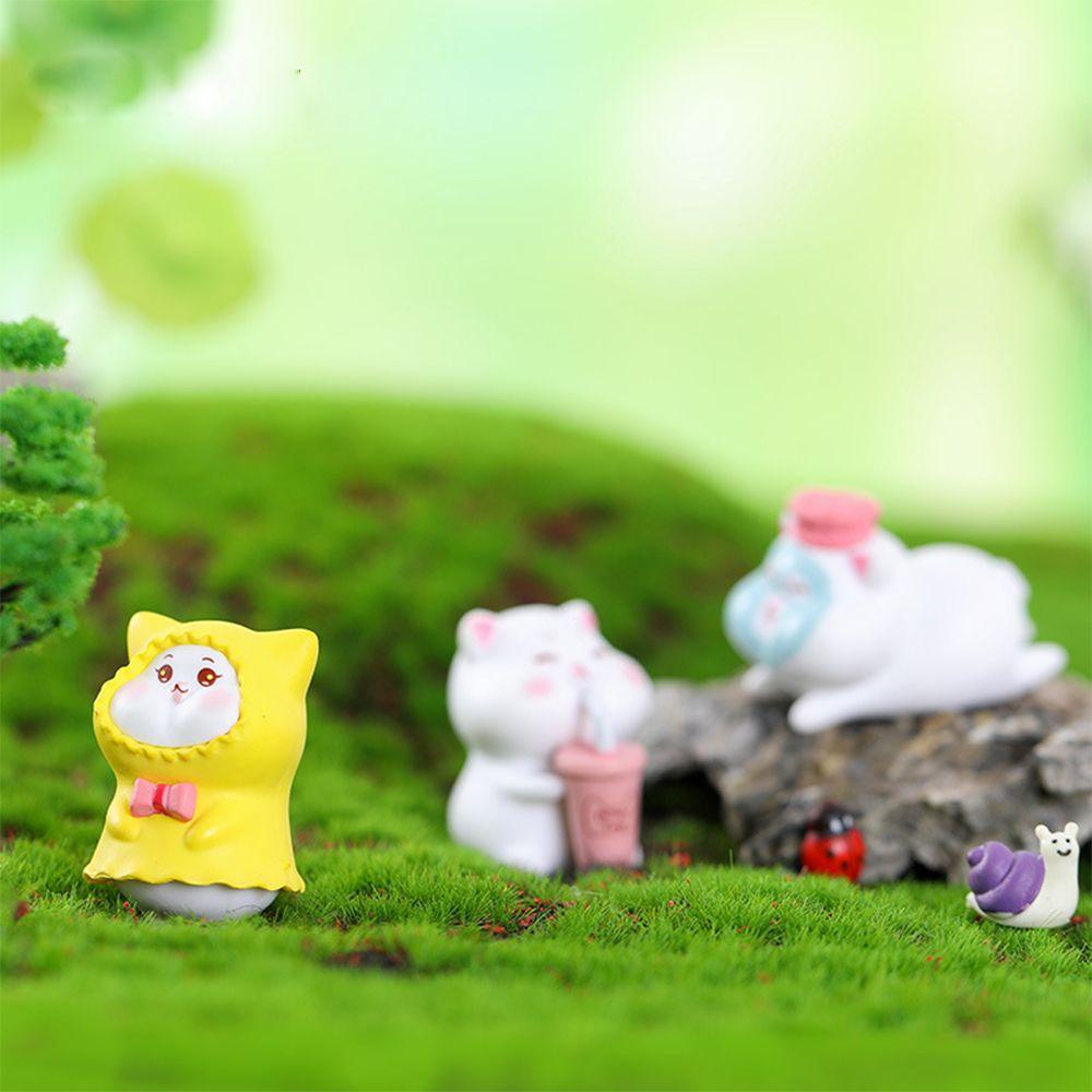 Đồ trang trí Chú Mèo Nhỏ Bằng Nhựa Resin Để Bàn Trang Trí Sân Vườn