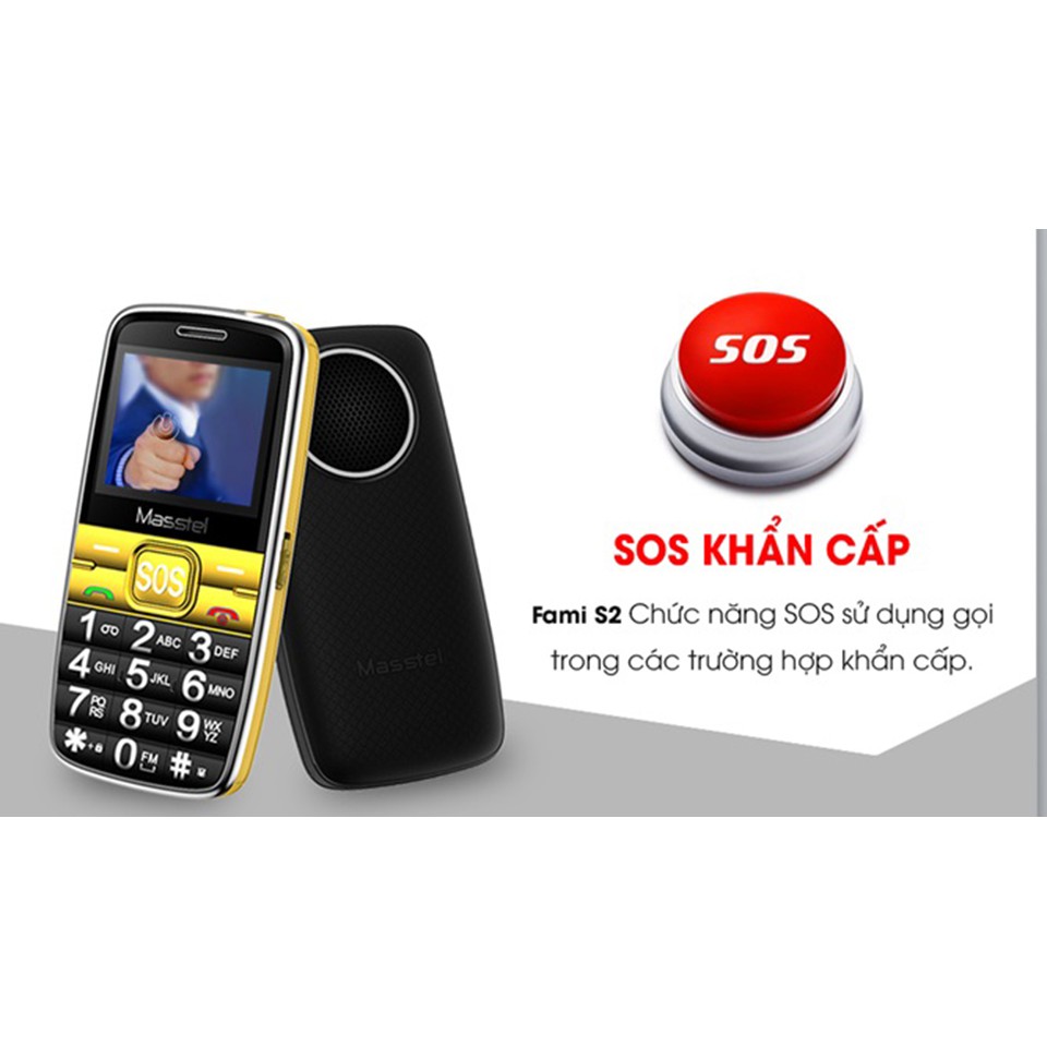 Điện thoại Masstel Fami S2 CHO NGƯỜI GIÀ - LOA TRONG TO, PHÔNG CHỮ TO CHÍNH HÃNG | BigBuy360 - bigbuy360.vn