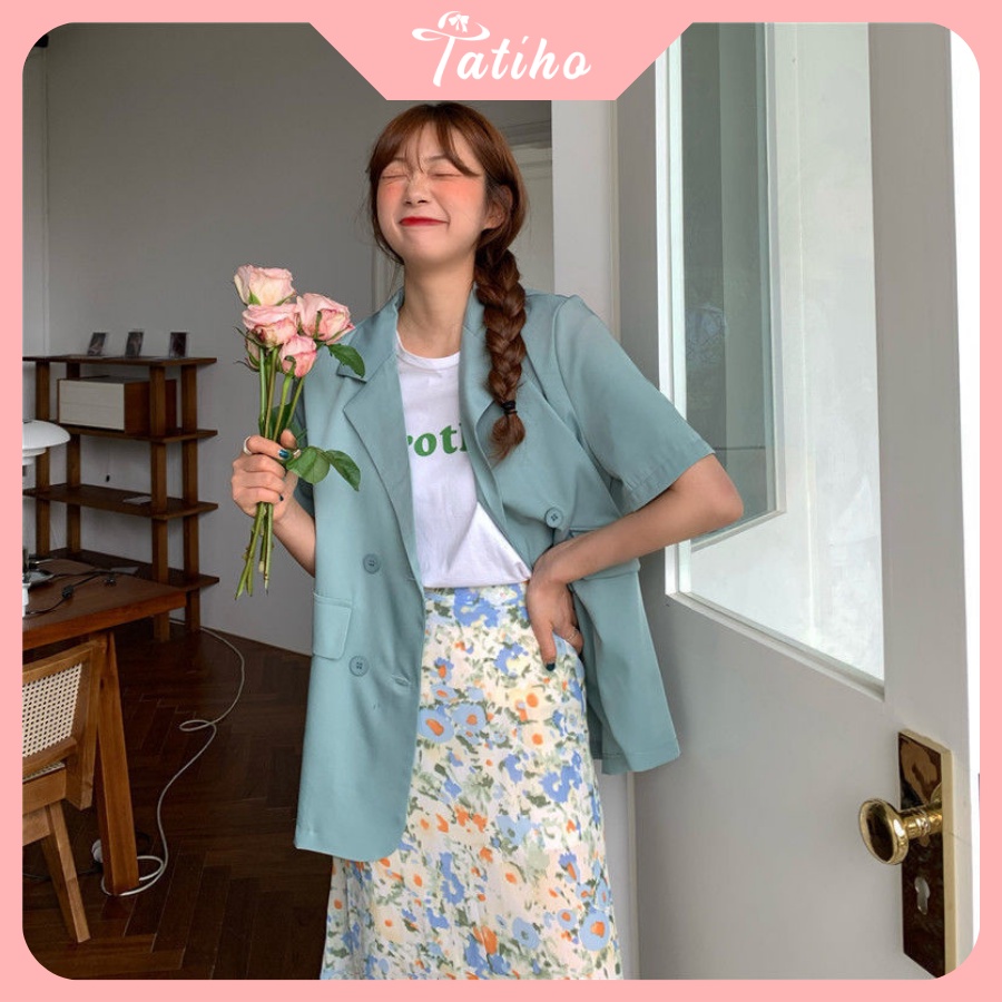 [Hàng Xịn, Giá Tốt]  Áo Vest Tay Cộc ( Áo Blazer ) Dáng Rộng Chất Mát Phong Cách Thời Trang Hottrend - Mã AK005