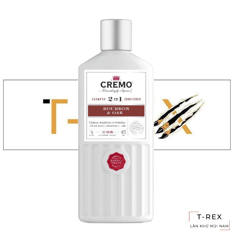 Dầu Gội Đầu 2 In 1 Cremo Bourbon & OAK 473ML (Dầu Gội Xả)