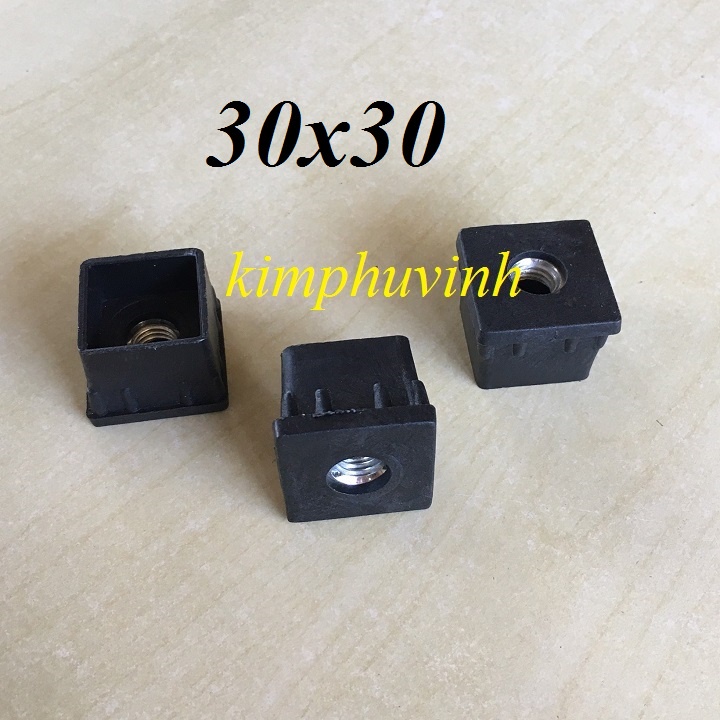 04 CÁI - 30x30 NÚT BỊT TĂNG CHỈNH - NÚT BỊT SẮT HỘP CÓ TÁN M10 - NẮP BỊT TĂNG CHỈNH