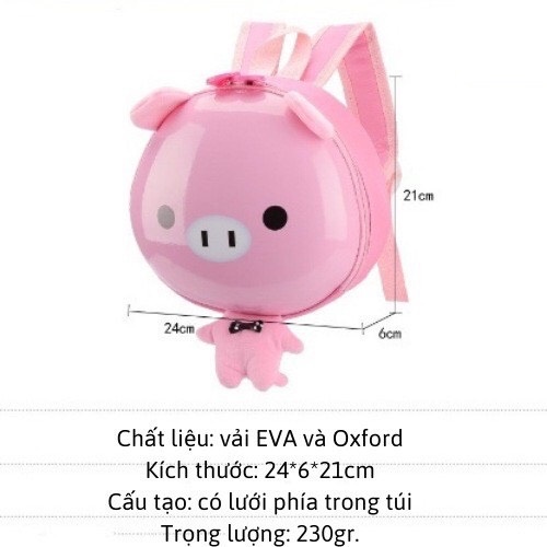 Balo cặp đi học mầm non nhà trẻ cho bé trai bé gái hình trứng ngộ nghĩnh đáng yêu