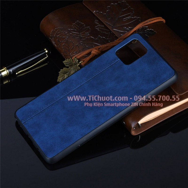 [Viền Dẻo] Ốp Lưng Samsung Note 10 Lite A81 M60s Da PU Sọc Chỉ