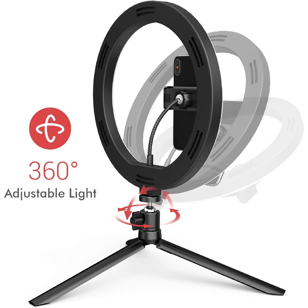 26cm diameter selfie ring light with tripod