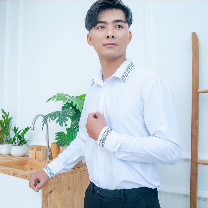 ÁO SƠ MI THÊU TRẮNG ORNATE
