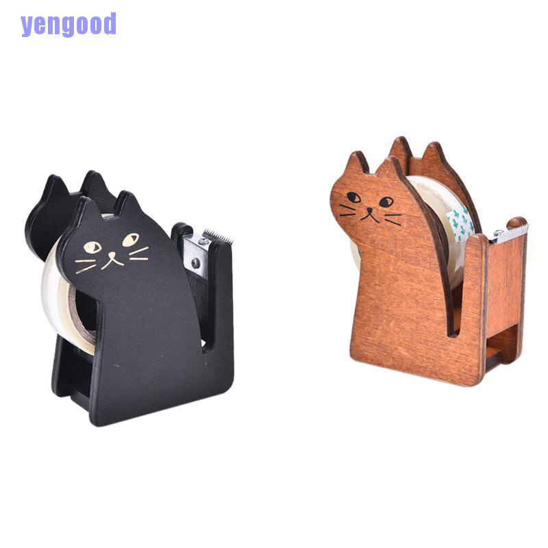 Dụng cụ cắt băng keo bằng gỗ hình mèo xinh xắn