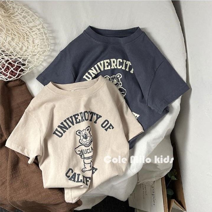 Áo Thun 100% Cotton Mỏng Tay Cộc In Họa Tiết Hoạt Hình Phong Cách Hàn Quốc Nhật Bản Mùa Hè 2022 Cho Bé Trai